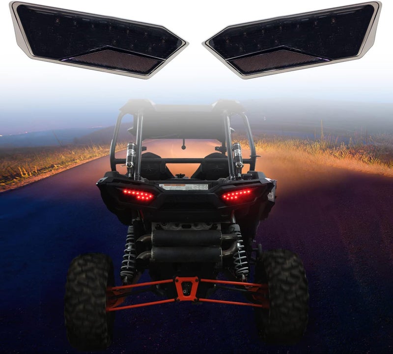 CPOWACE مجموعة مصابيح خلفية LED من CPOWACE لسيارات بولاريس RZR 1000 900 XP 4 TURBO (2014-2018) - أسود - Image 1