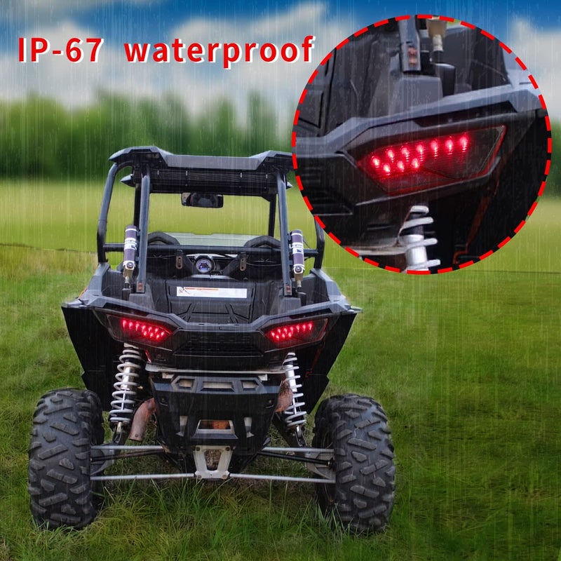 CPOWACE مجموعة مصابيح خلفية LED من CPOWACE لسيارات بولاريس RZR 1000 900 XP 4 TURBO (2014-2018) - أسود - Image 3