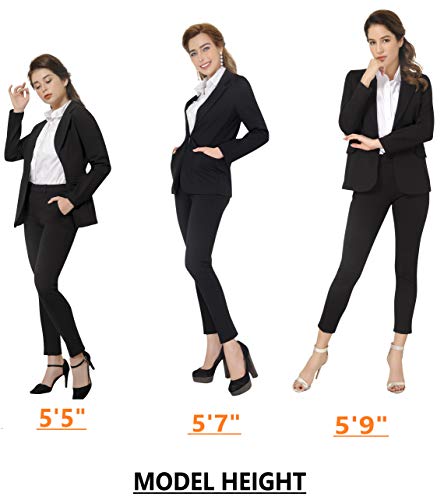 Marycrafts Women’s Two Piece Suits – Business Blazer Pant Suit Set for Work, Professional Outfit, Office Wear, Formal Business Attire 12 Black - Image 3