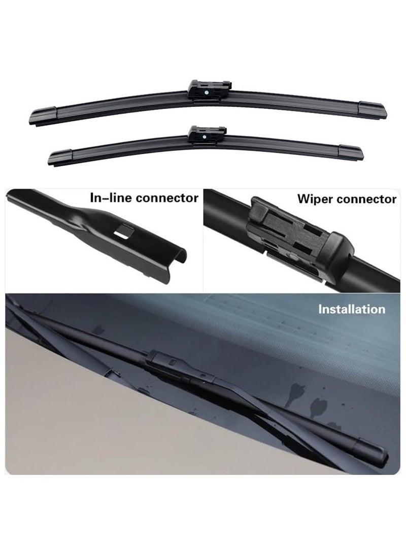 Elshafey Wiper Blades Compatible with VW Golf 8 VIII Hatchback Variant 2019-2023 R Line GTI Front Windshield Windscreen Accessories (Color : Front, Size : LHD) - Image 2