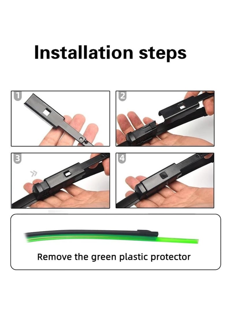 Elshafey Wiper Blades Compatible with VW Golf 8 VIII Hatchback Variant 2019-2023 R Line GTI Front Windshield Windscreen Accessories (Color : Front, Size : LHD) - Image 5