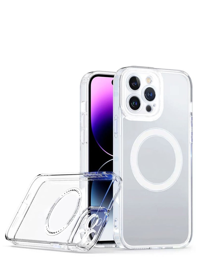Wtech Magnetic Magsafe Transparent Soft TPU Case Cover For Apple iPhone 14 Pro Max Clear - Image 1