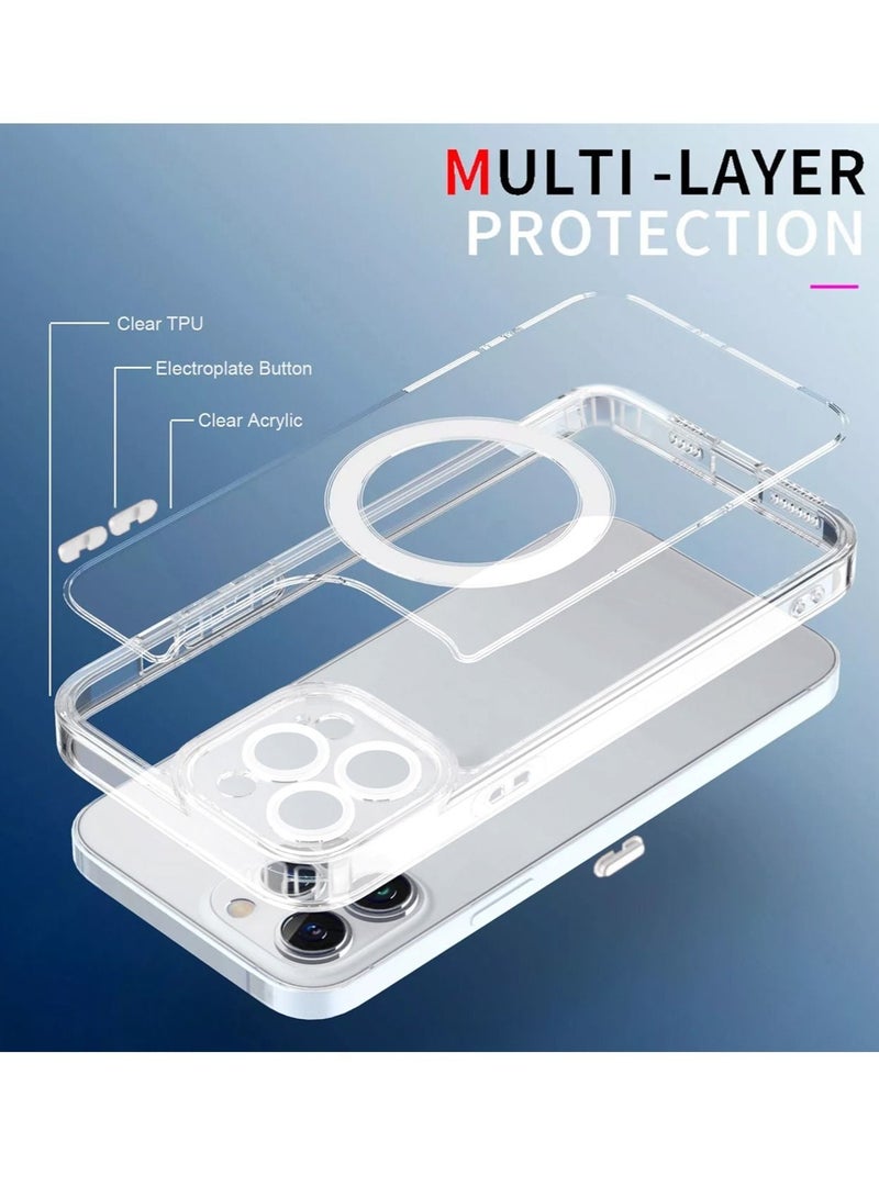 Wtech Magnetic Magsafe Transparent Soft TPU Case Cover For Apple iPhone 14 Pro Max Clear - Image 4