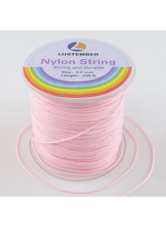 LUSTEMBER 0.8mm Nylon String Cord for Braided Bracelets, Beading, Necklaces, Macrame Craft, Wind Chime, Blinds, Jewelry Making - Image 1