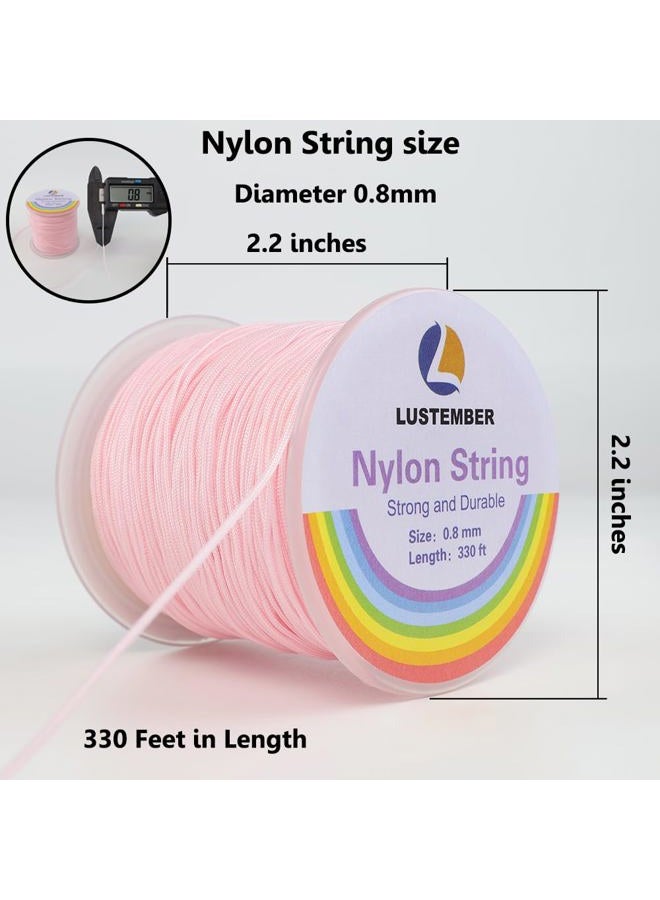 LUSTEMBER 0.8mm Nylon String Cord for Braided Bracelets, Beading, Necklaces, Macrame Craft, Wind Chime, Blinds, Jewelry Making - Image 2