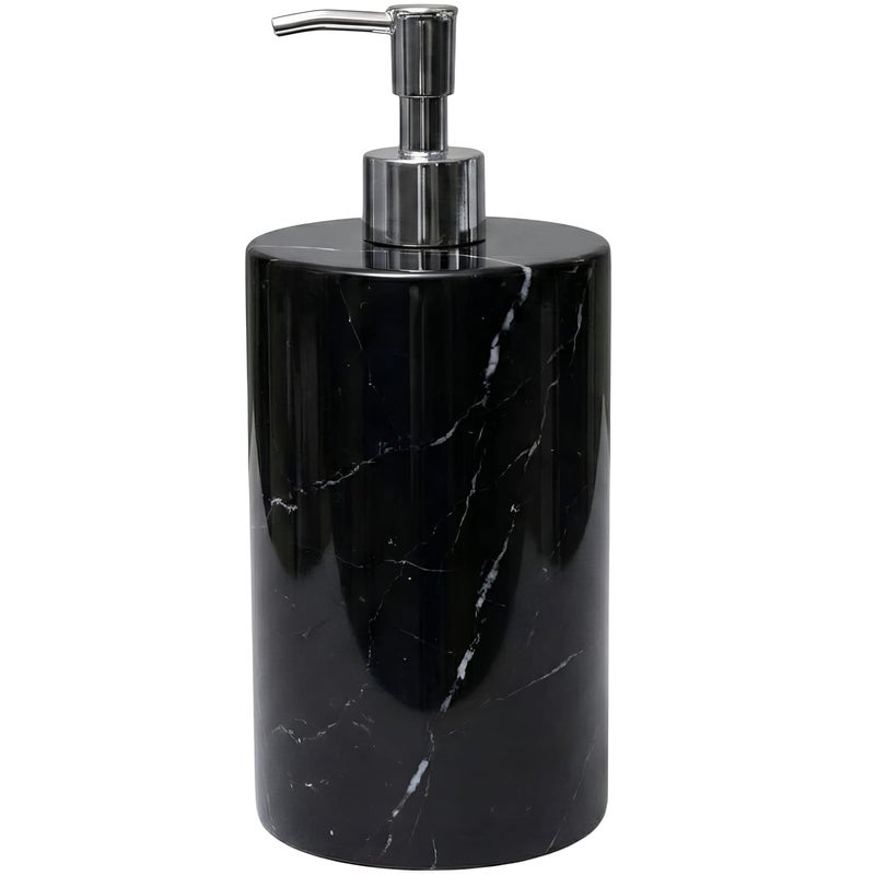 Luxury Marble Soap Dispenser Pump and Soft Velvet Base - Lotion & Liquid Dispenser, Modern Kitchen Bathroom Soap, Prevent Slip and Protect Surfaces