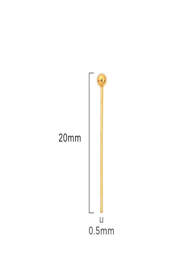 BEADIA 18K Gold Plated Ball Head Pins 20mm 300pcs for Jewelry Making Findings - Image 2
