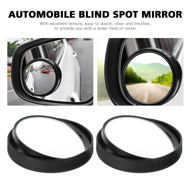 Black Frame 360 Degree Car Blind Spot Mirror Wide Angle Auxiliary Parking Rearview - Image 4
