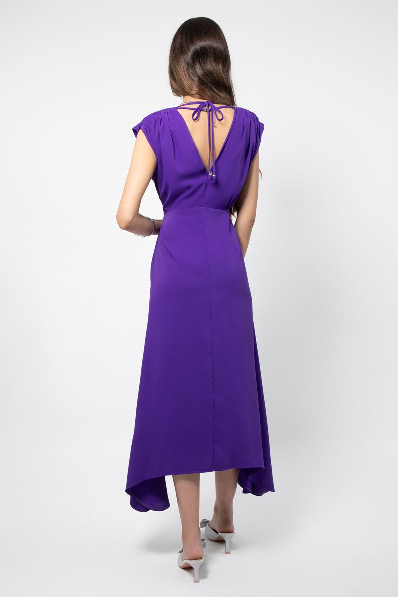 RINA asymetric women dress with ruffles - Image 4