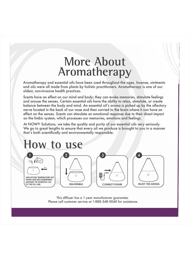 now Essential Oils, Ultrasonic Aromatherapy Oil Diffuser, Extremely Quiet, Heat Free and Easy to Clean, Color Changing LED Diffuser - Image 3