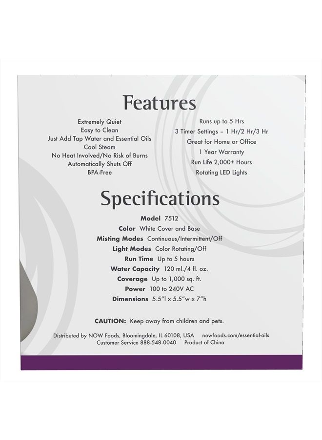 now Essential Oils, Ultrasonic Aromatherapy Oil Diffuser, Extremely Quiet, Heat Free and Easy to Clean, Color Changing LED Diffuser - Image 2