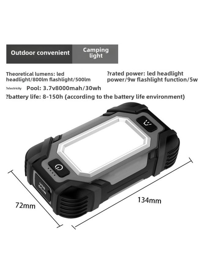 إسكدنيا مصباح عمل Panther Sen مزدوج المغناطيس قابل لإعادة الشحن فائق السطوع طويل الأمد مع مصباح محمول لإصلاح السيارات ومصباح طوارئ لإصلاح السيارات - مواصفات المنتج: X102 // 8000 مللي أمبير في الساعة // رمادي - Image 1