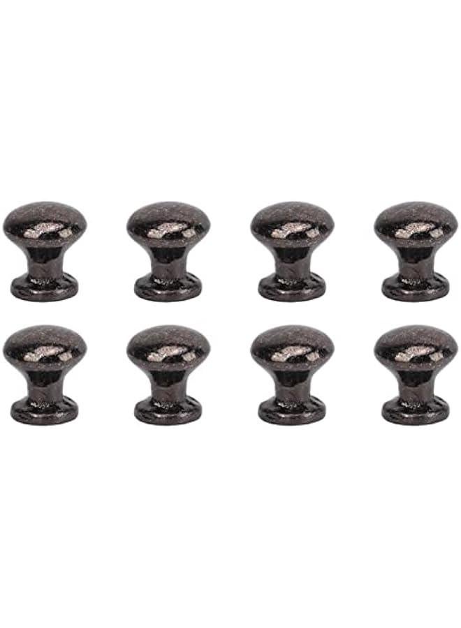 8pcs 1:12 Scale Miniature Round Head Pull Handle Metal Simple Dollhouse Door Handle Knobs (Black)  - Image 1