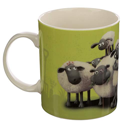 Puckator Shaun The Sheep Porcelain Tea Coffee Mug - Green - Funny Home Accessories - Cute Gifts for Girlfriend - Large Mugs for Men Women Hot Drinks - Cute Cups Presents - Secret Santa Gift - Cup Set - Image 3