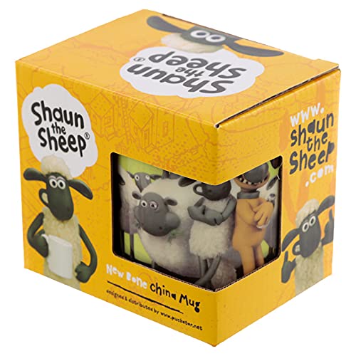 Puckator Shaun The Sheep Porcelain Tea Coffee Mug - Green - Funny Home Accessories - Cute Gifts for Girlfriend - Large Mugs for Men Women Hot Drinks - Cute Cups Presents - Secret Santa Gift - Cup Set - Image 5