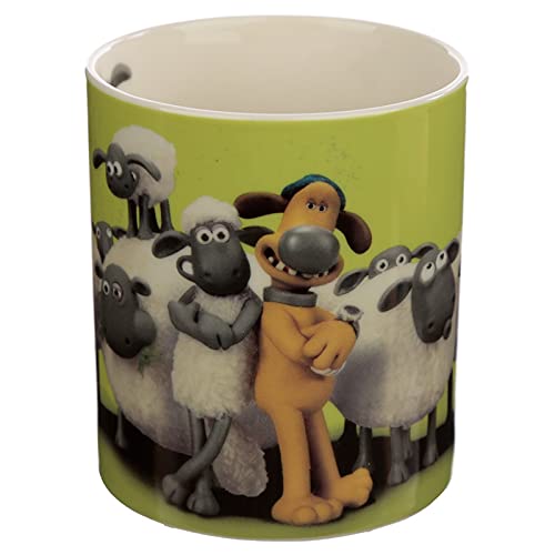 Puckator Shaun The Sheep Porcelain Tea Coffee Mug - Green - Funny Home Accessories - Cute Gifts for Girlfriend - Large Mugs for Men Women Hot Drinks - Cute Cups Presents - Secret Santa Gift - Cup Set - Image 2