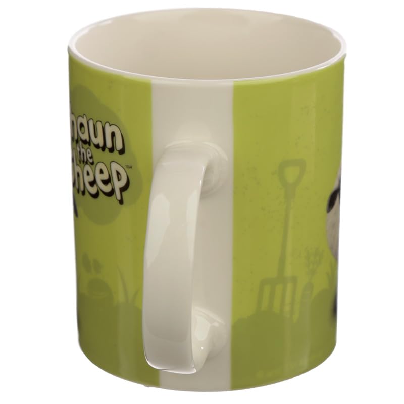 Puckator Shaun The Sheep Porcelain Tea Coffee Mug - Green - Funny Home Accessories - Cute Gifts for Girlfriend - Large Mugs for Men Women Hot Drinks - Cute Cups Presents - Secret Santa Gift - Cup Set - Image 4