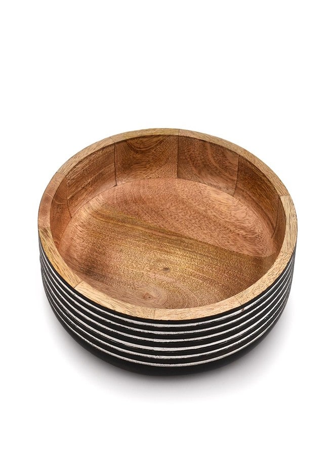 EDHAS Decorative Bowls Mango Wood Round Wood Decorative Bowl Modern Rustic Decorative Bowls for Home Decor or Decorative Bowl for Table (10" X 10" X 2.5") - Image 1