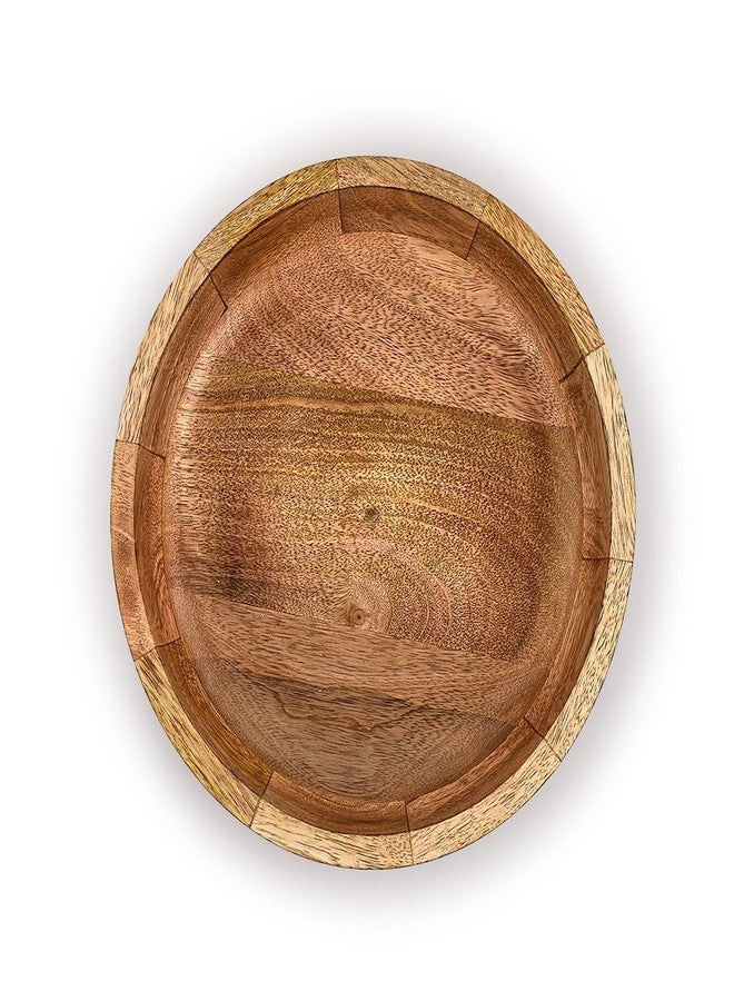 EDHAS Decorative Bowls Mango Wood Round Wood Decorative Bowl Modern Rustic Decorative Bowls for Home Decor or Decorative Bowl for Table (10" X 10" X 2.5") - Image 3