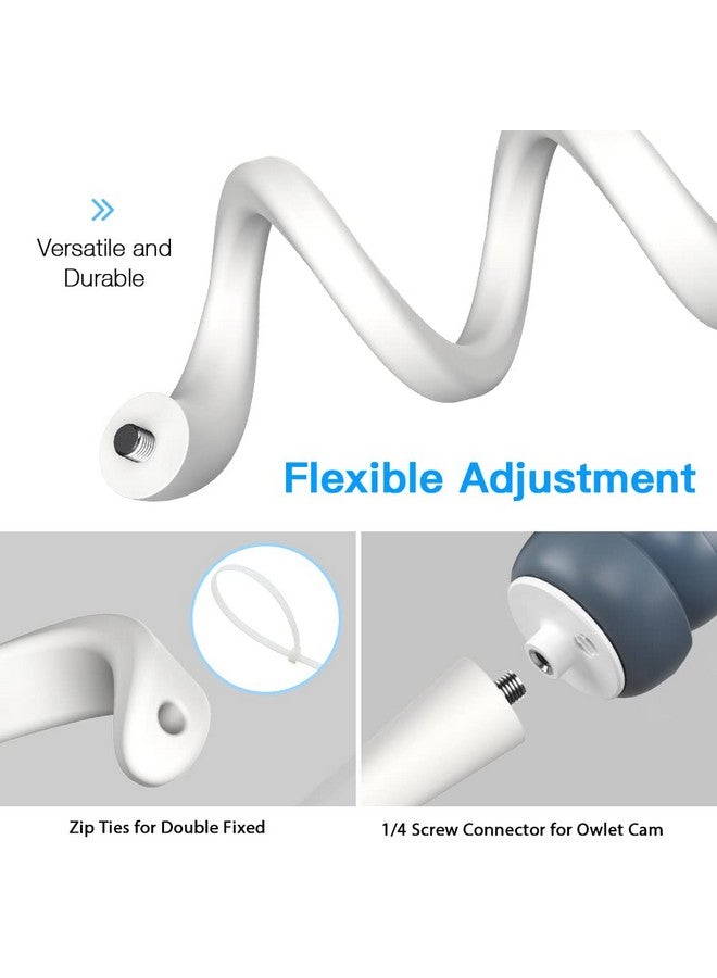 HOLACA Flexible Twist Mount for Owlet Cam 2 and Owlet Cam Baby Monitor Camera Stand with 1/4 Threaded Hole and Adjustable 360 Degree Mount for Crib Nursery(with Base Connect) - Image 2