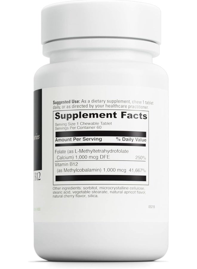 DAVINCI Labs Active Folate B12 Chewable - Dietary Supplement to Support Heart Health, Healthy Nerves, Immune Function and Energy Production* - with Folate and Vitamin B12-60 Chewable Tablets - Image 2