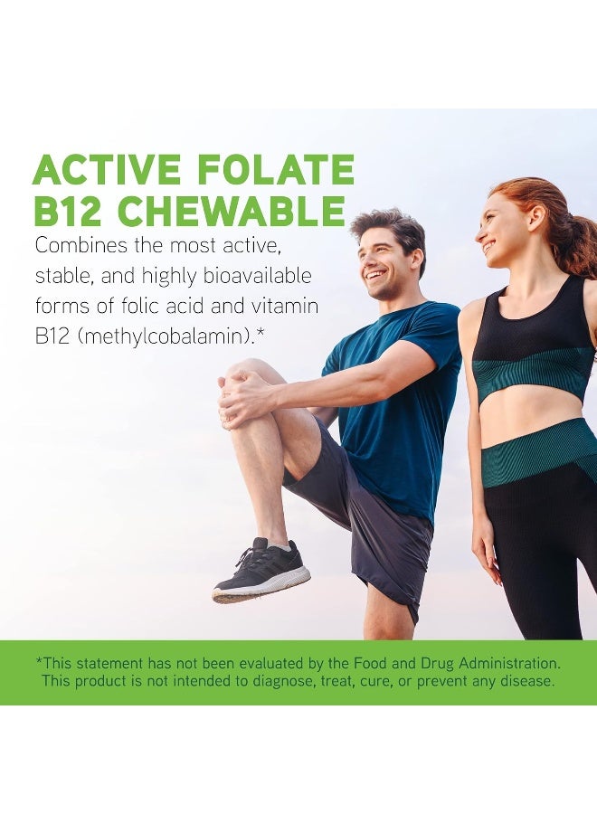 DAVINCI Labs Active Folate B12 Chewable - Dietary Supplement to Support Heart Health, Healthy Nerves, Immune Function and Energy Production* - with Folate and Vitamin B12-60 Chewable Tablets - Image 3