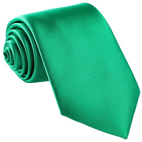 fortunatever St. Patrick's Day's Men's Handmade Tie,Solid Satin Necktie+Gift Box (Emerald) - Image 1