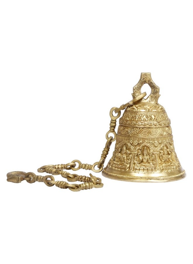 ARTVARKO Deep Sound Big Astalaxmi Engraved Hanging Brass Temple Bell/Ghanta for Pooja Room, Mandir Or Home Decor - Image 2