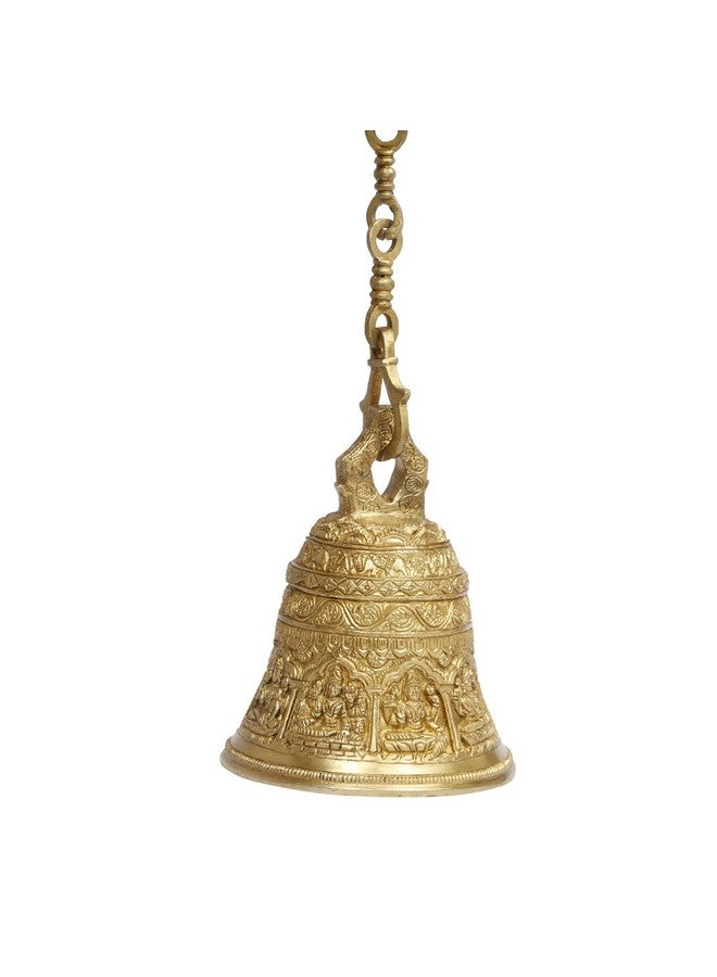 ARTVARKO Deep Sound Big Astalaxmi Engraved Hanging Brass Temple Bell/Ghanta for Pooja Room, Mandir Or Home Decor - Image 4