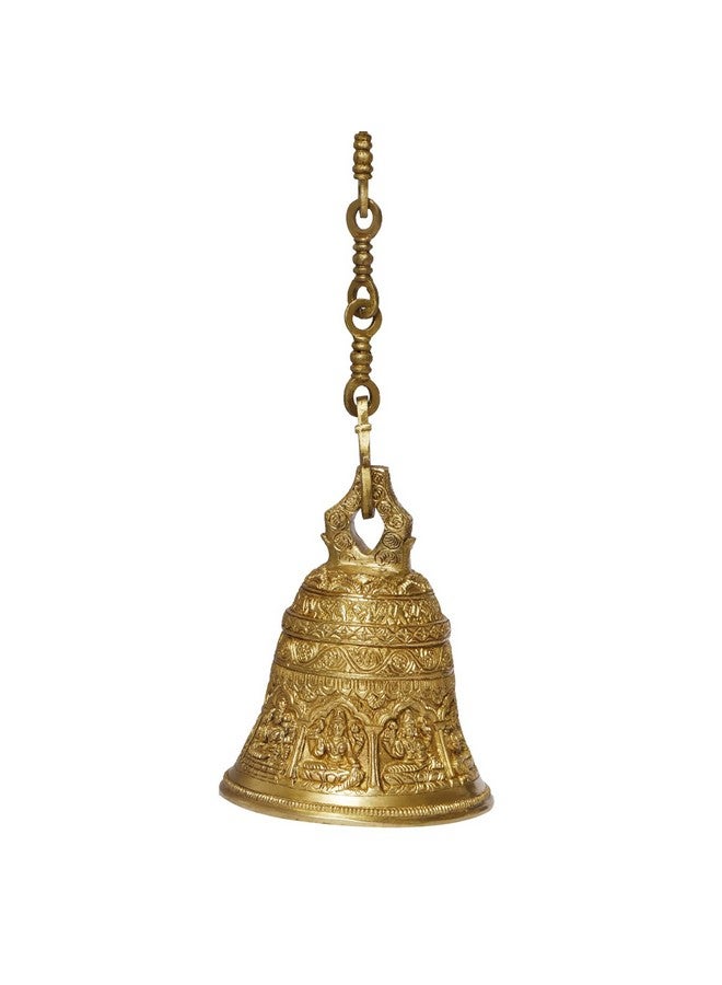 ARTVARKO Deep Sound Big Astalaxmi Engraved Hanging Brass Temple Bell/Ghanta for Pooja Room, Mandir Or Home Decor - Image 5
