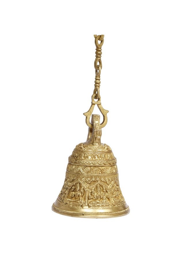 ARTVARKO Deep Sound Big Astalaxmi Engraved Hanging Brass Temple Bell/Ghanta for Pooja Room, Mandir Or Home Decor - Image 3