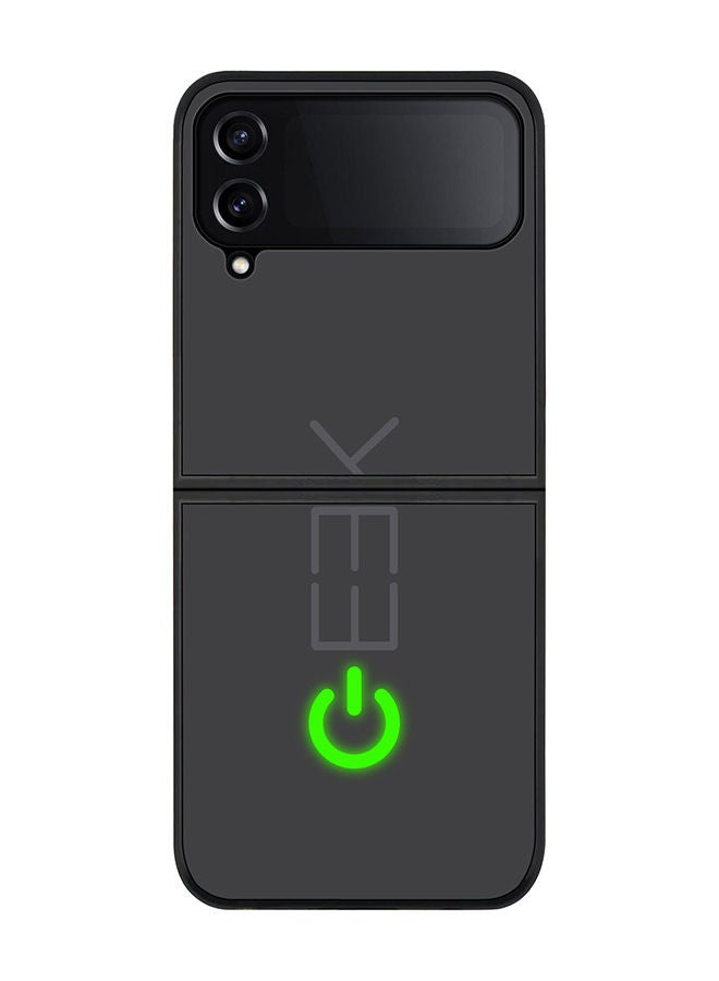 Stylizedd حافظة سوداء متينة لهاتف سامسونج جالاكسي Z Flip4، حافظة رفيعة، غلاف مرن بحواف مطاطية، مضادة للسقوط، غلاف TPU جل رقيق - Geek ON - Image 1