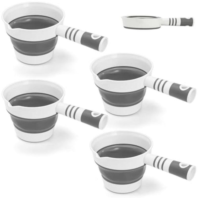 4 Pack Folding Water Ladle, Collapsible Water Scoop for Bath, Portable Water Dipper for Kitchen Bathroom Garden Camping Travel - Image 1