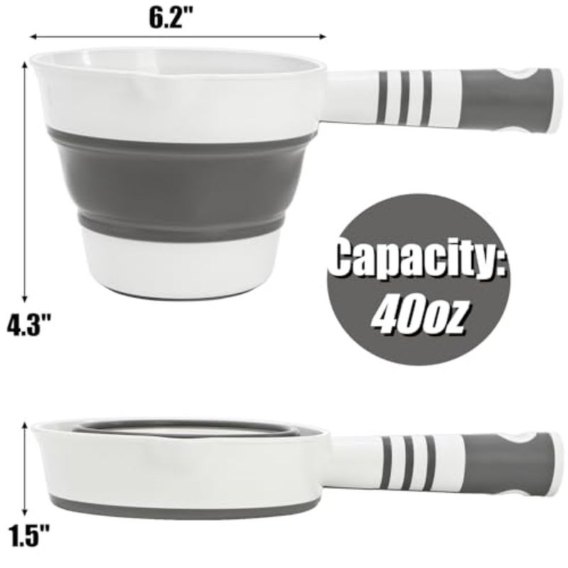 4 Pack Folding Water Ladle, Collapsible Water Scoop for Bath, Portable Water Dipper for Kitchen Bathroom Garden Camping Travel - Image 2