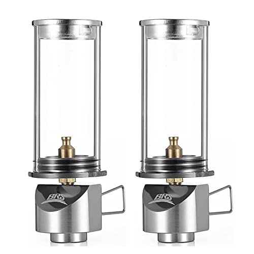 BRS Camping Outdoor Portable Wickless Gas Windproof Lighting Lantern Dreamlike Candle Lamp （2 Pcs） - Image 1