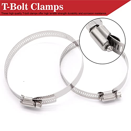 Ingoulut 45 Degree Elbow 3 to 3.5 inch Coupler Hose, ID 3 to 3-1/2 inch (76-89MM) Length 4″ (102mm), 4-Ply Reinforced Turbo/Intercooler/Intake Piping Coupler Silicone Hoses with 2PCS Clamps - Image 5
