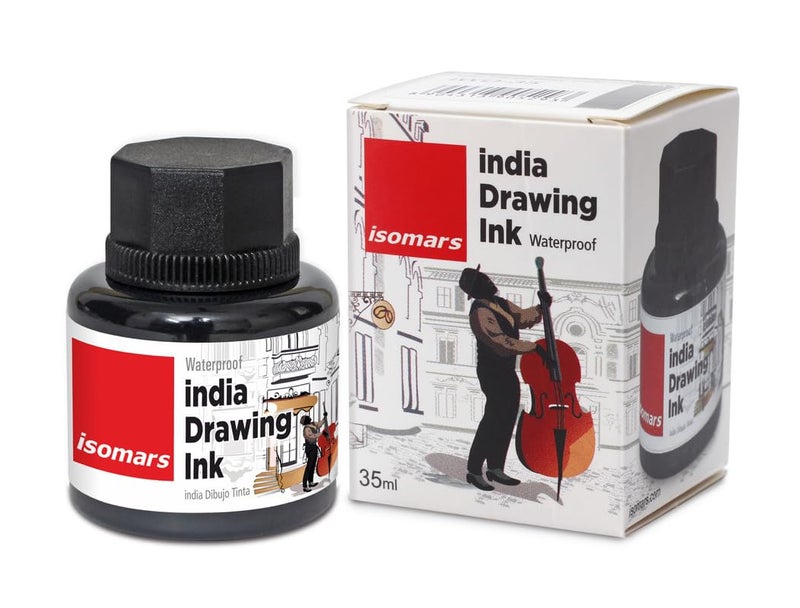 Isomars Isomars India Waterproof Drawing Ink 35ML Black - Image 1