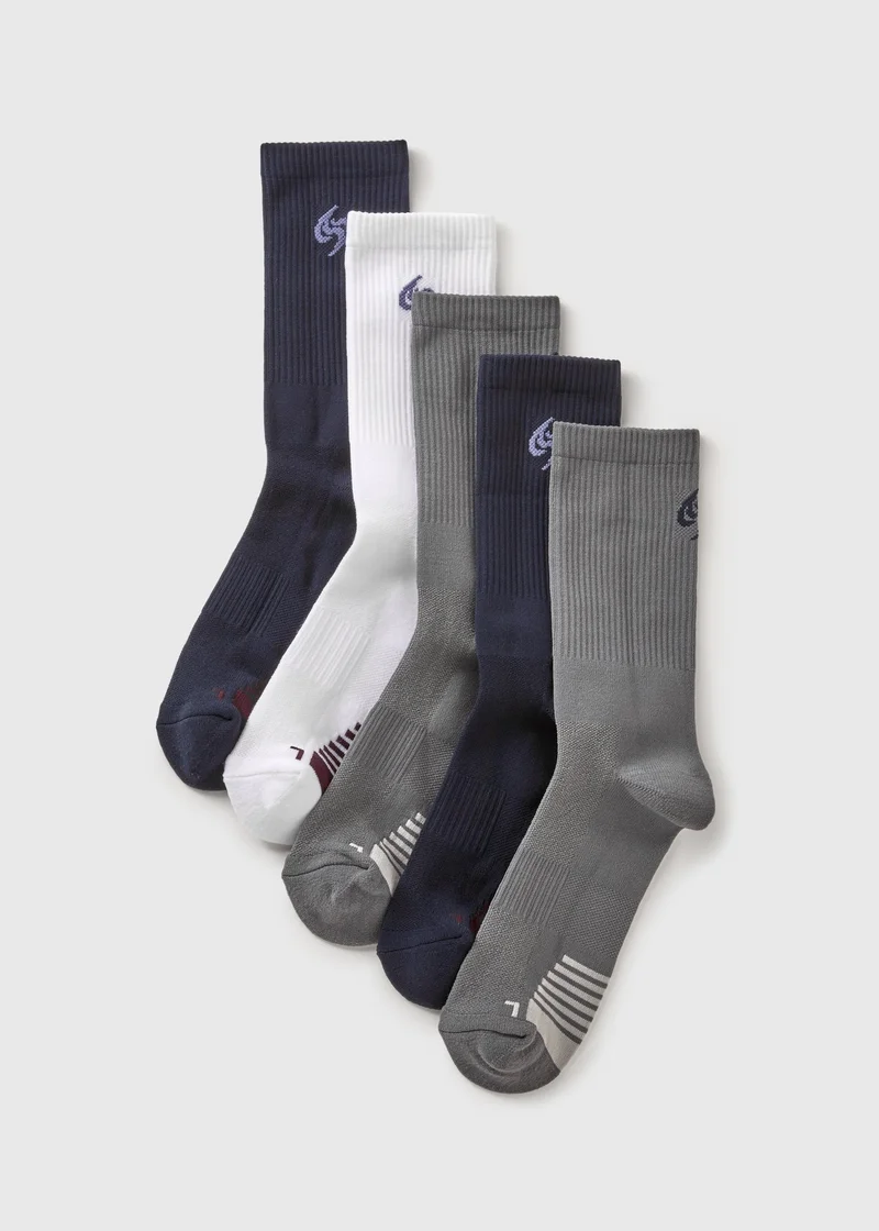 Matalan Souluxe 5 Pack Multicolour Sports Socks