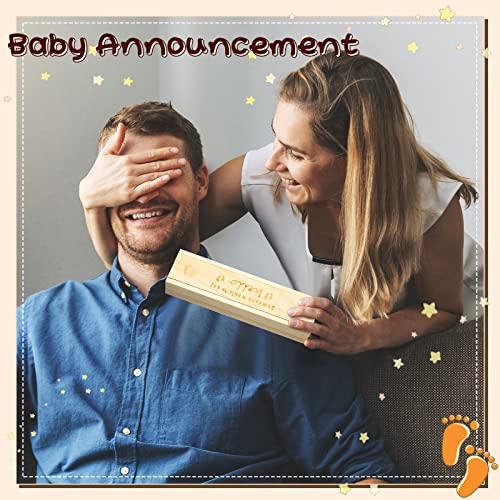 Qunclay Pregnancy Test Keepsake Box Surprise Pregnancy Announcement Box Wooden Baby for Husband Grandparents Baby Memory Souvenir Collection case with Raffia Ribbon(Classic) - Image 4