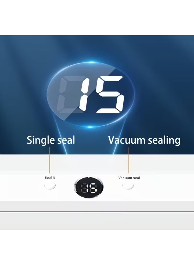 NIBEMINENT 1pc Vacuum Sealer Machine, Bag Sealer - Intuitive Digital Display, Automatic Air Sealing for Wet & Dry Foods - Space-Saving Design with 10 Bags Included, Portable Food Sealer for Plastic Bags, - Perfect for Food Storage, Kitchen Supplies - Image 5