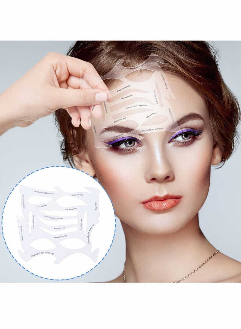 KASTWAVE Eyes Makeup Stencils, 8 Sheet Quick Make-Up Templates for Eyebrows, Eye Shadow Eyeliner Stencil Auxiliary Tool with Various Shapes for Beginners, Women, Girls - Image 1