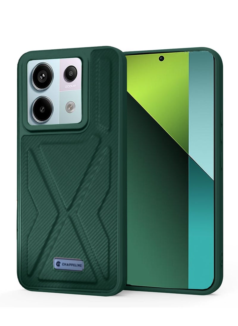 CHAPPELINE - Soft Silicone Fabric Texture Case Cover For Xiaomi Redmi Note 13 Pro 5G 2023 Dark Green - Image 1