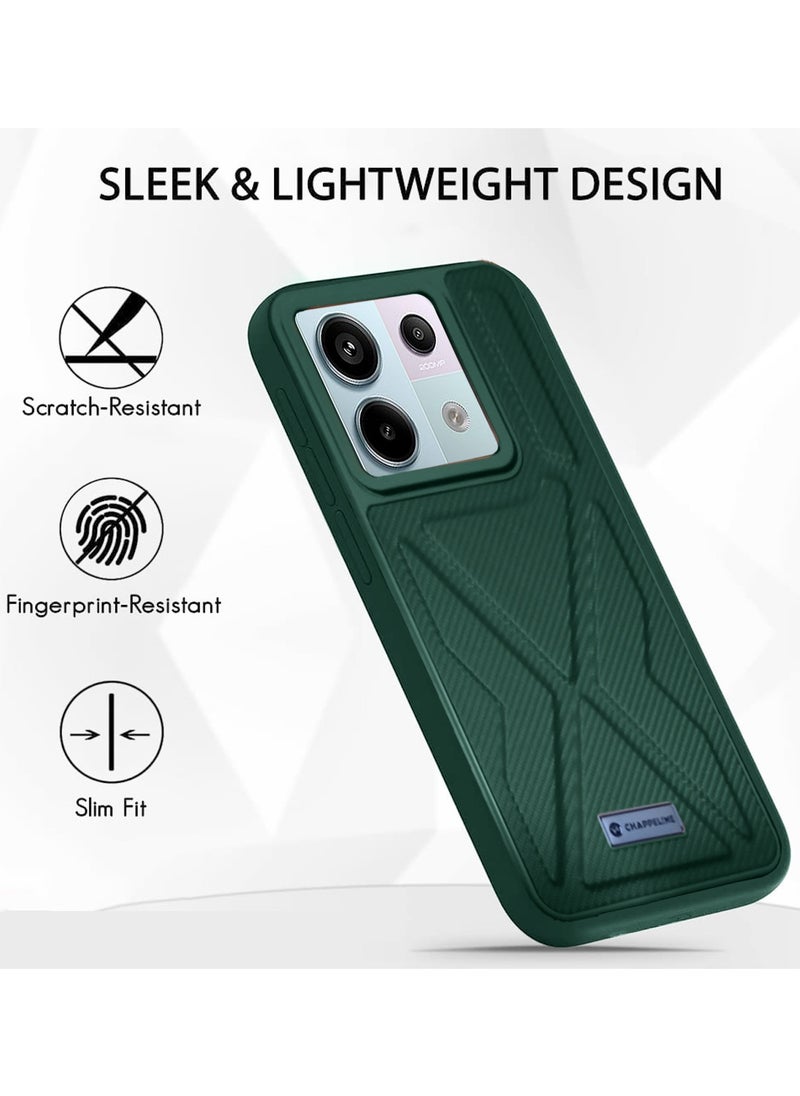 CHAPPELINE - Soft Silicone Fabric Texture Case Cover For Xiaomi Redmi Note 13 Pro 5G 2023 Dark Green - Image 1