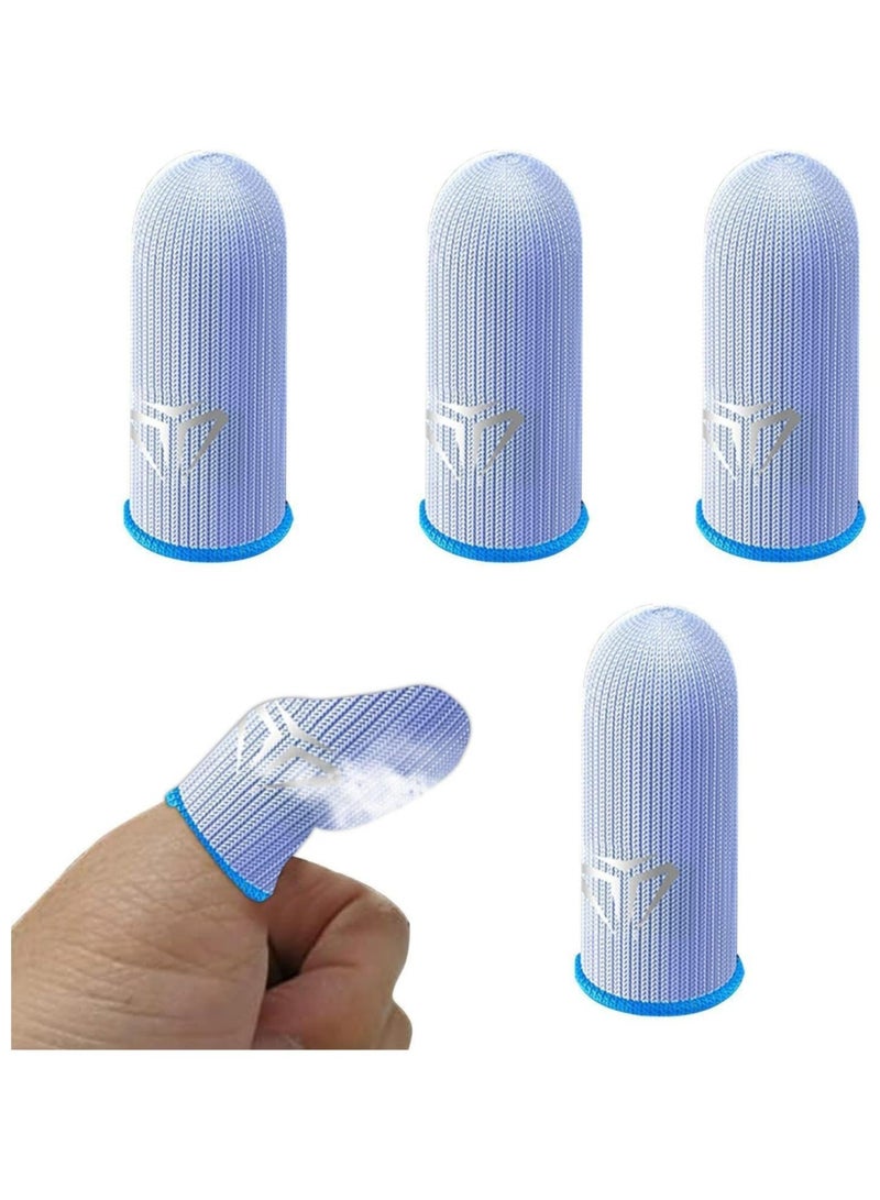 2 Pairs Gaming Finger Sleeves, Gamer Gloves, Ultra-Thin, Breathable Silver Fiber Thumb Protectors, Blue - Image 2