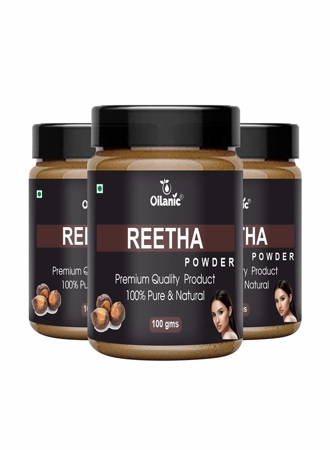 Oilanic 100% Pure & Natural Reetha Powder- For Skin & HairCombo Pack of 3 Jar (300gm) - Image 1