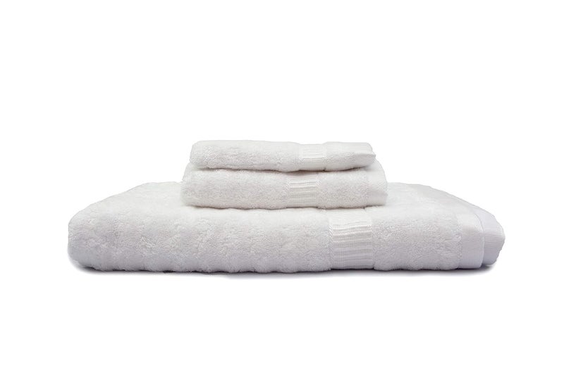 Mush مجموعة مناشف فاخرة من الخيزران 3 قطع | ناعمة للغاية، ماصة ومضادة للميكروبات 600 GSM (منشفة استحمام، منشفة يد ومنشفة وجه) مثالية للاستخدام اليومي والهدايا (أبيض) - Image 3