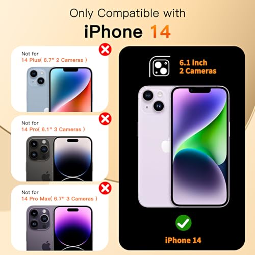 COOLQO for iPhone 14 Case 61 Upgraded 360 Spin Magnetic Stand Compatible with MagsafeMilitary Grade Drop Protection Shockproof Protective Phone Holder Cover for iPhone 14 Black Gold - Image 3