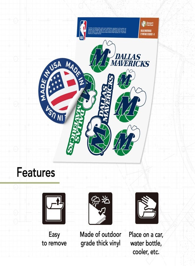 Desert Cactus Dallas Mavericks Sticker NBA Officially Licensed Vinyl Decal Laptop Water Bottle Car Scrapbook (Vintage T2-B) - Image 5
