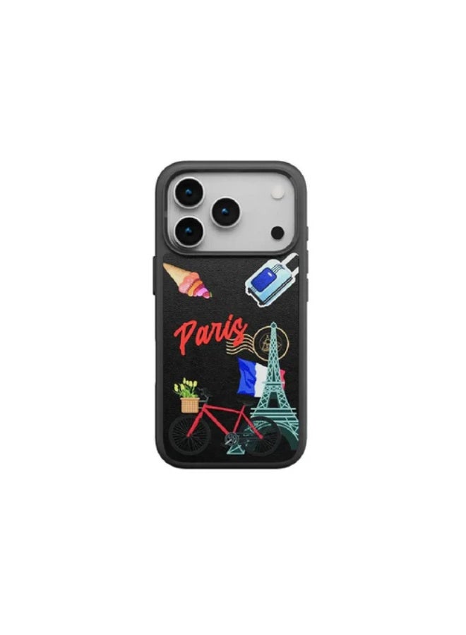 جراب Levelo Vallo لهاتف iPhone 17 Pro Max من جلد البولي يوريثان، تصميم باريس