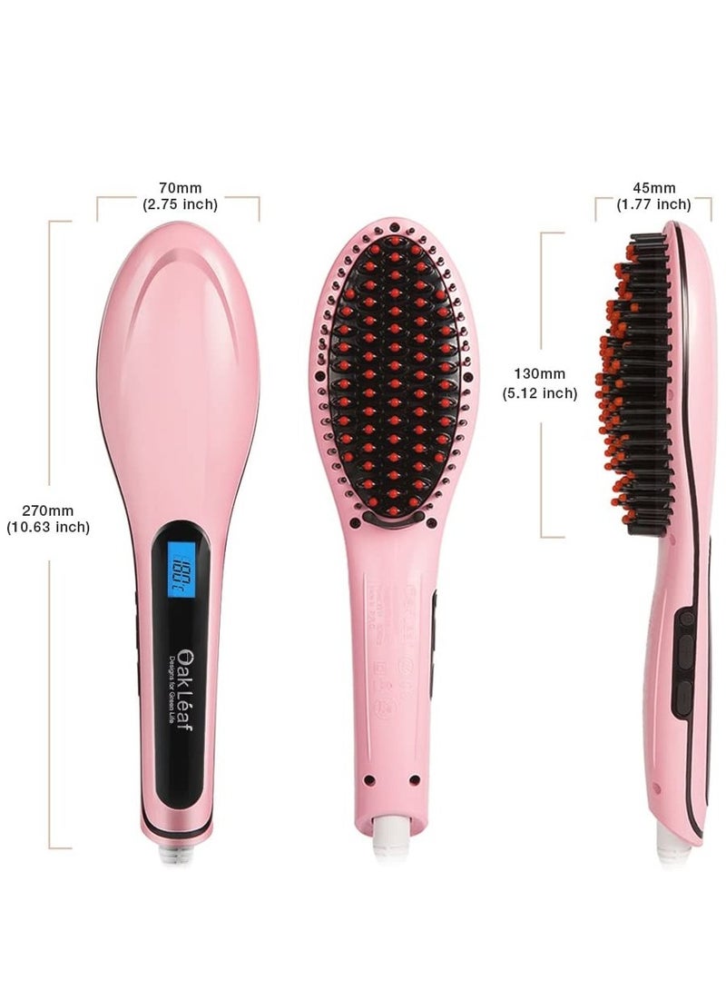 فرشاة فرد الشعر، مشط فرد كهربائي بتسخين سيراميك، وردي، درجة حرارة العمل تتراوح بين 356-446 فهرنهايت - Image 5